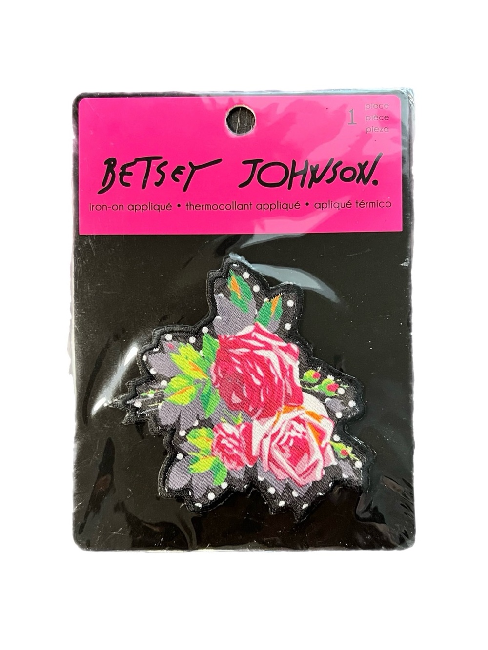 NEW Betsey Johnson Rose Iron On Patch / Appliqué from 2010s